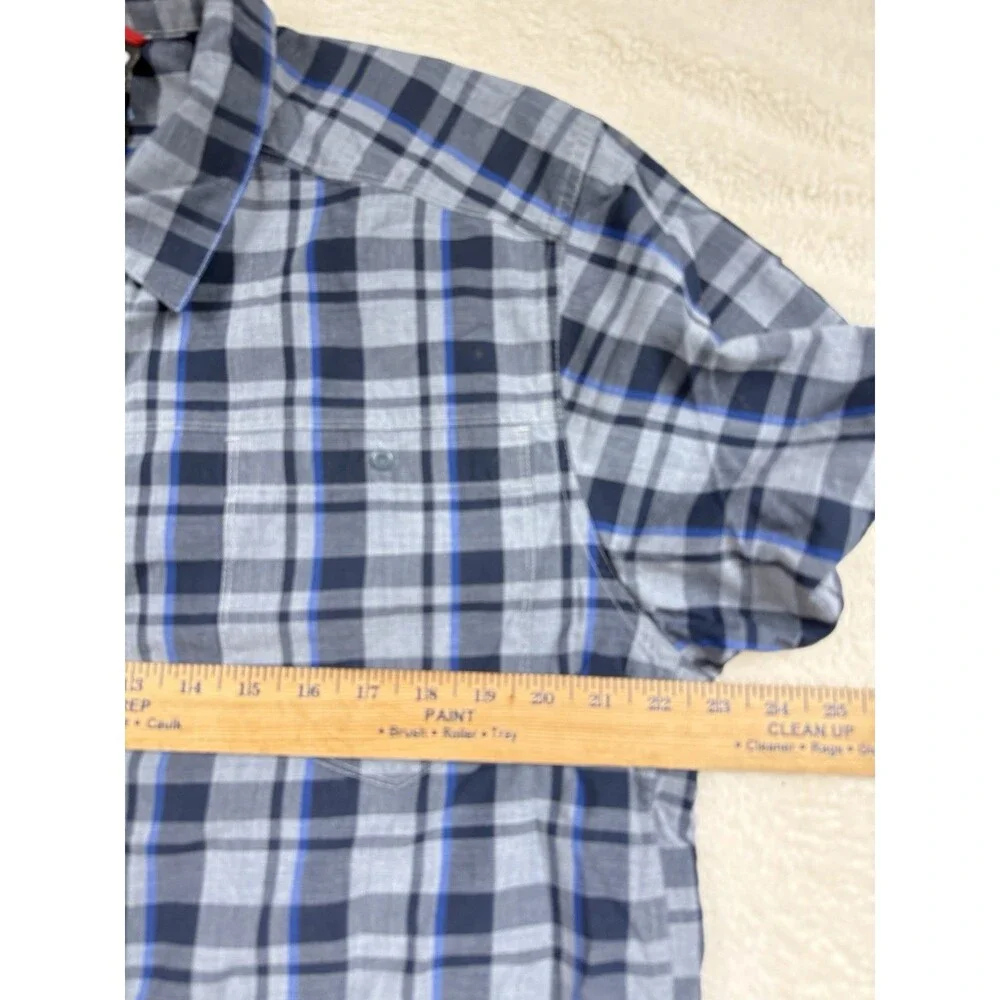 The North Face Shirt Adult Extra Large XL Blue Button Up Short‎ Sleeve Mens